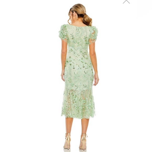 Mac Duggal 68266 Sheer Skirt Puff Sleeve Dress size 6 NWT - Picture 4 of 14